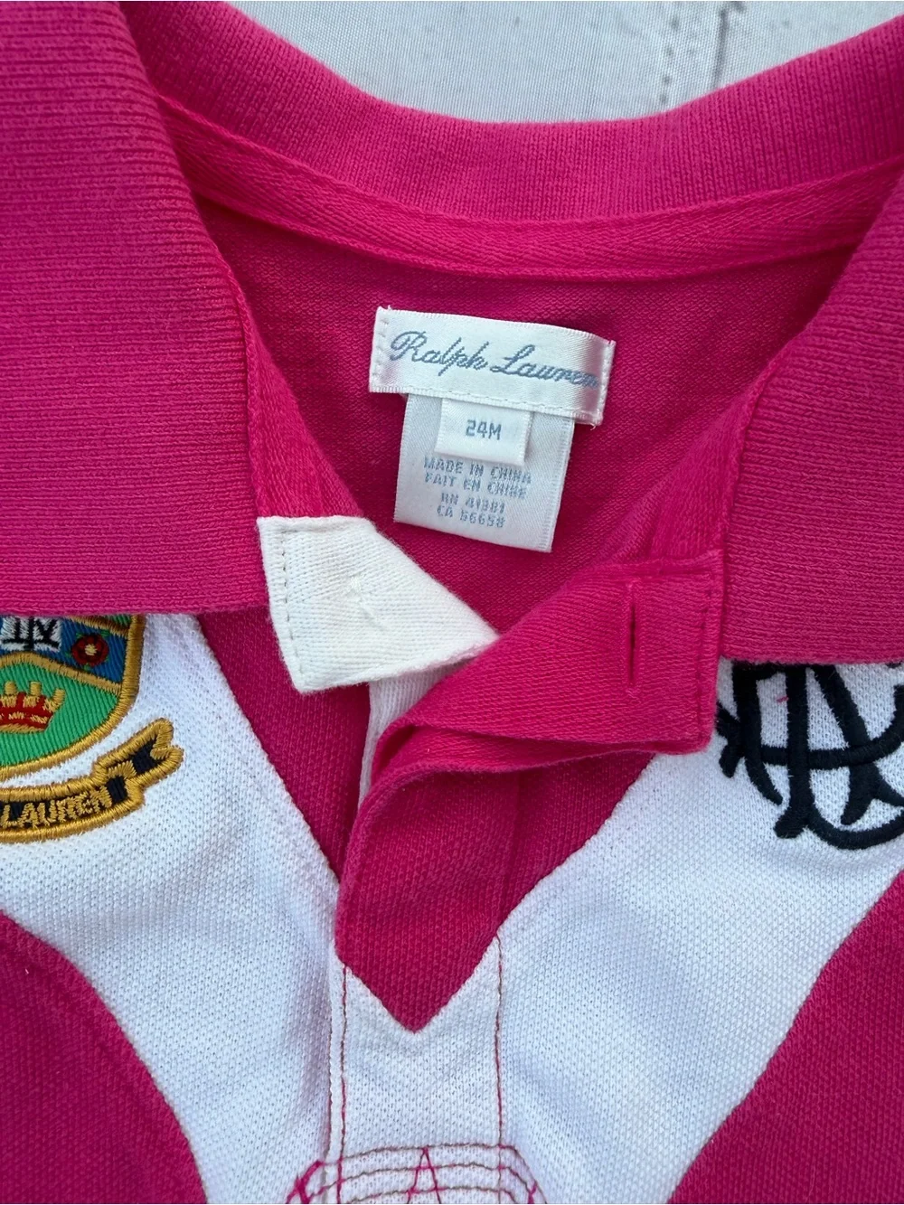 Ralph Lauren Preppy Rugby Tennis Prep Baby Dress Pink Polo 24 Months Crest Logo
